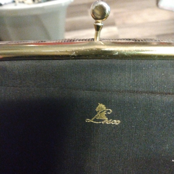 Lesco super chic vintage lizard genuine lizard skin small clutch in cognac EUC - Picture 3 of 11